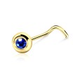 Stone Ball Silver Curved Nose Stud NSKB-19